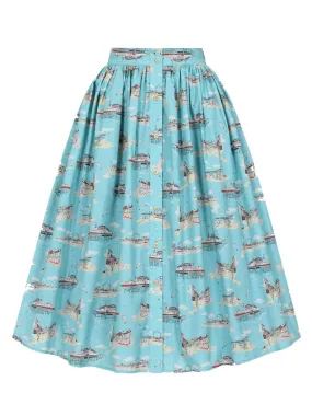 Collectif Mariana Brighton Postcard Swing Skirt